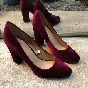 Red velvet heels
